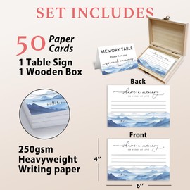 Share A Memory Card for Celebration Of Life - 50 Pcs Memorial Cards, Memory Box for Graduation Wedding, Funeral Keepsake for Celebration Of Life Decorations -A05