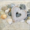Ambiente Napkins with Hearts and Stones Design 33 x 33