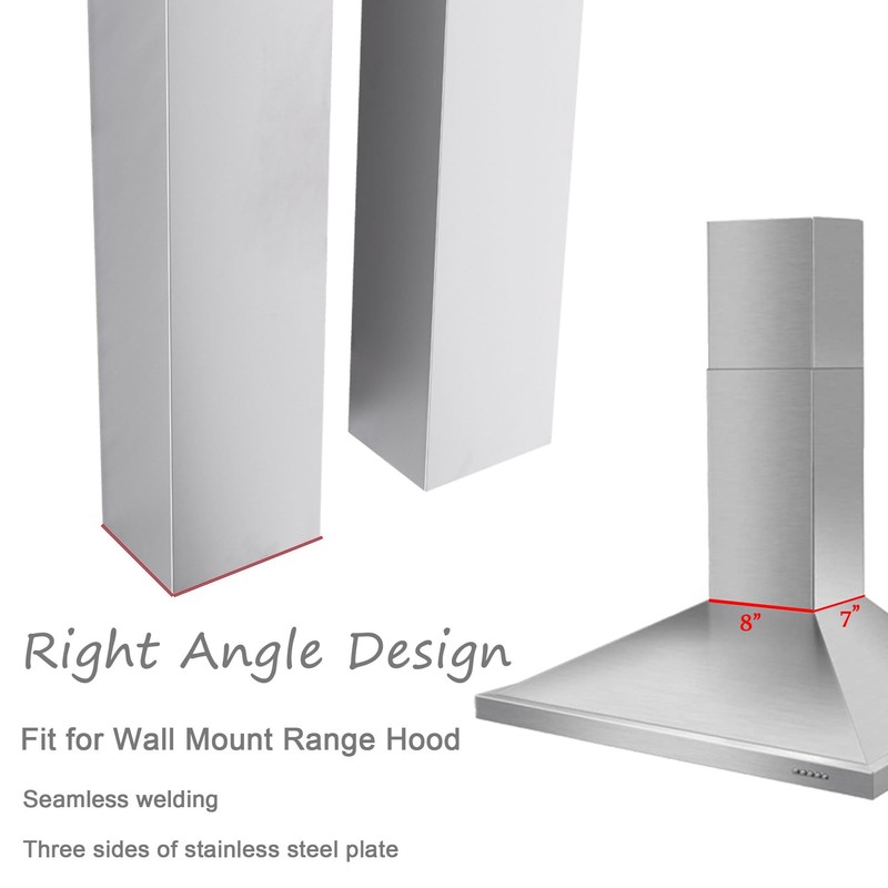 Range Hood Extension for Wall Mount Stainless Steel Chimney Duct