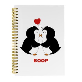 Knibeo Penguin Valentines Day Notebook, Cute Valentines Day Gifts for Her Wife Girlfriend, Love Gifts for Her, Penguin Gifts for Women, Love Journal, Spiral Notebook 5.5x8.3