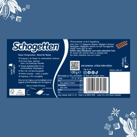 Schogetten Schogetten Nugat 100g Schokoladentafel, praktisch einzeln portioniert. Ein Genuss. Stück für Stück.