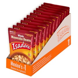 Isadora Mayocoba Beans in Pouch (Pack of 12), Delicious Mayocoba Beans, Microwave Food Premade Meals, Plant Based Protein,16 oz