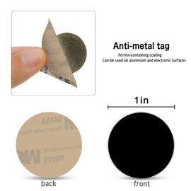 10pcsTimeskey NFC Anti-Metal Black NFC Sticker can Work on Metal NTAG215 NFC Sticker 25 mm (1 inch) Round Shape, Compatible with TagMo