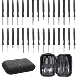 Ylinwtech 30 Piece Terminal Removal Tool Set with Waterproof Tool Bag, Car Cable Plug Removal Tool, Pin Removal Tool Kit, for Most Connector Terminals