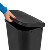 Sterilite 11.3 Gallon D Shape Flat Side Lift Top Lid