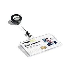 Durable Name Badge with Badge Reel Landscape (Pack of 10)