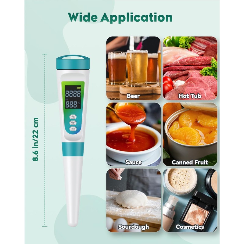 Pawfly Digital pH Meter for Food High Accuracy pH Tester