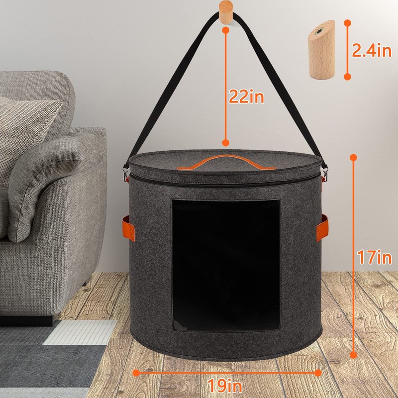 kushon Oversized Hat Storage Box for Women & Men，19" D