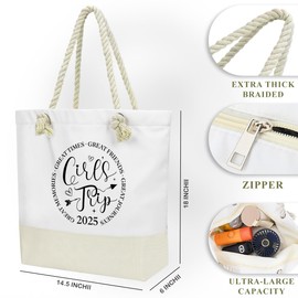 NGLIV Girls Trip Beach Bag Wet Bag Waterproof Sandproof Women Beach Tote for Friends Travel Gifts with Wet Compartment for Pool Gym Grocery Travel Aloha Bags Waterproof Vacation Essential