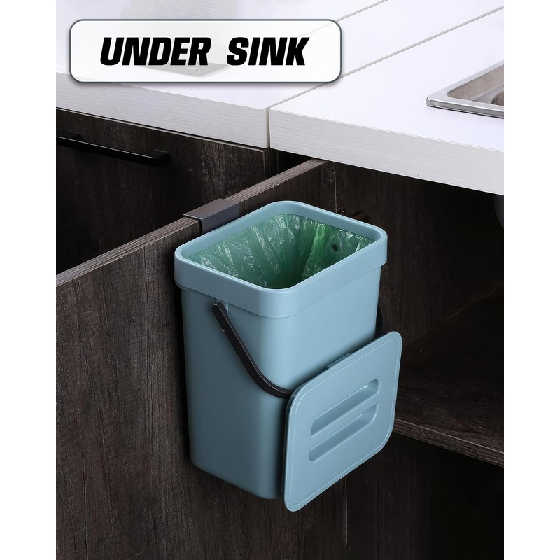 MONGTINGLU 1.3 Gallon Small Trash Can with Lid - Countertop