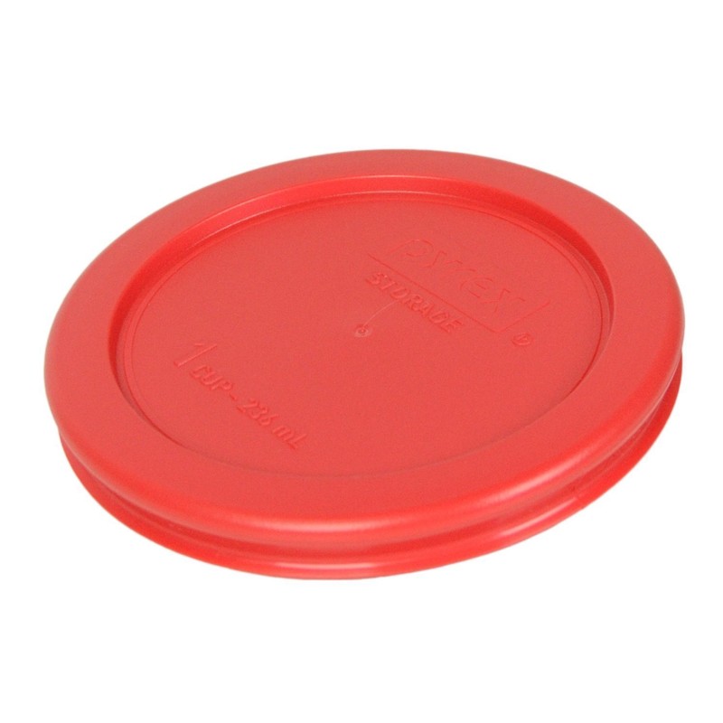 Pyrex 7202-PC Red 1 Cup Round Storage Lids 4 Pack