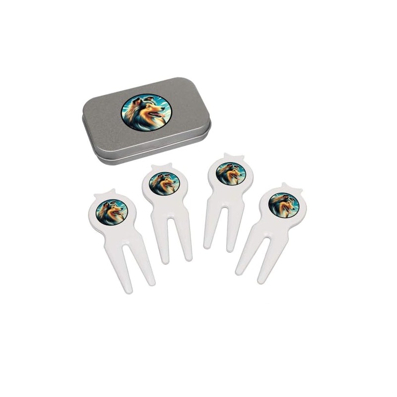 Azeeda 'Shetland Sheepdog Portrait' Golf Divot Tool/Repair Fork Gift Set
