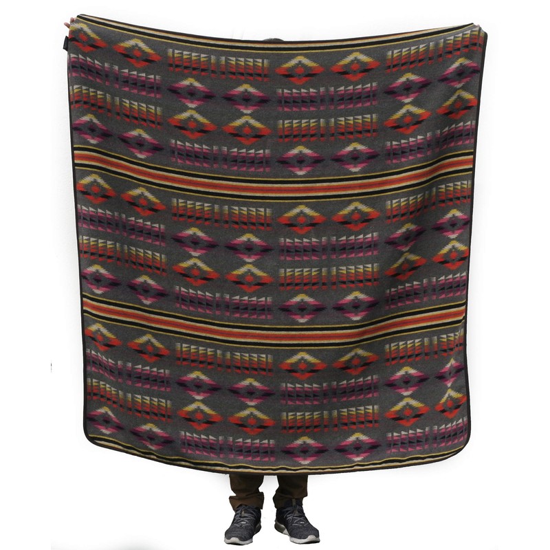 Ruth&Boaz Outdoor Wool Blend Blanket Ethnic Inka Pattern(T) (Grey, Large)