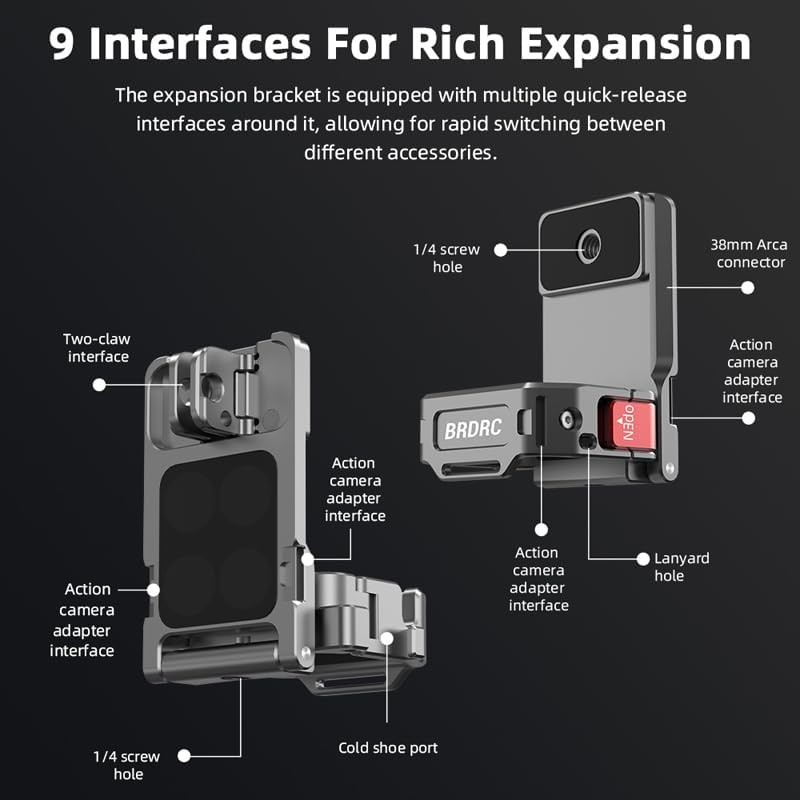 DJI Osmo Pocket 4 Pro/Pocket 4 3 Extension Adapter Aluminum