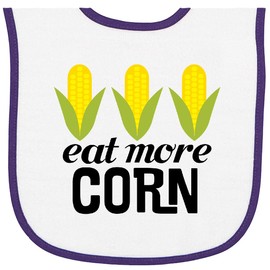 inktastic Eat More Corn Baby Terry Cloth Bib White and Purple 357ab