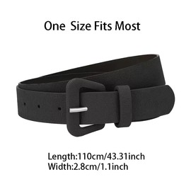 CT COTIM COYIN Women's Fashion Belt, Leather Square Buckle Design, Candy Color, for Jeans and Dresses, Light Blue