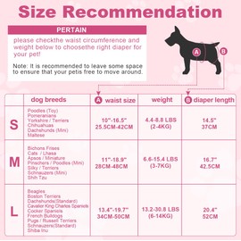 Disposable Dog Diapers Female 90 Count Puppy Diapers Female (Waist 13.4-19.7 in L) Super Absorbent Large Doggie Diapers for Heat Excitable Urination or Incontinence - Pink