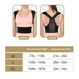 payanwin Back Brace and Posture Corrector for Women and Men Posture Support Back Brace for Scoliosis and Hunchback Correction Kyphosis Spine Corrector (Large(50kg-70kg))