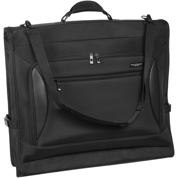 WallyBags Solutions Premium Garment Bag with shoulder strap and multiple