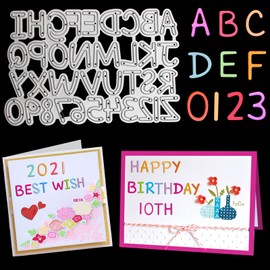 Alphabet Letters and 0-9 Numbers Metal Cutting Dies, Stencils Die Cuts for Card Making Scrapbooking Embossing DIY Paper Craft