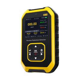 Geiger Counter Nuclear Radiation Detector - FNIRSI Radiation Dosimeter with LCD Display, Portable Handheld Beta Gamma X-ray Rechargeable Radiation Monitor Meter, 5 Dosage Units Switched