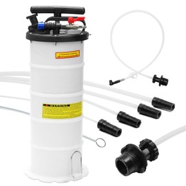 Wenzhon 6.5L Pneumatic/Manual Oil Extractor Pump, Fluid Evacuator for Automotive Oil & Fluid Change, Vacuum Pump with Suction Hose, Quick Drain Spout & Overflow Prevention for Easy Oil Fluid Removal