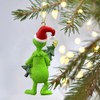 Ptesuply Christmas Ornament, Green Christmas Tree Decorations, Funny Resin G-rinch