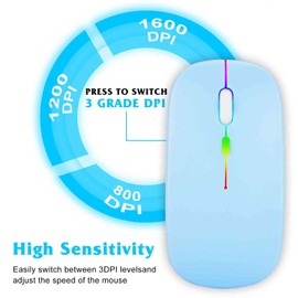 UrbanX Wireless Mouse 2 Pack for Lava Yuva 3/Storm/Yuva 3 Pro/Blaze 2 5G/Blaze Pro 5G – Bluetooth 5.2 & 2.4GHz Rechargeable Laptop Mouse with USB Wireless Adapter, Ergonomic Computer Mouse.