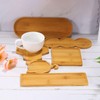 sourcing map 4pcs Mosaic Bamboo Coasters, 8.9 Inch Peanut Shape