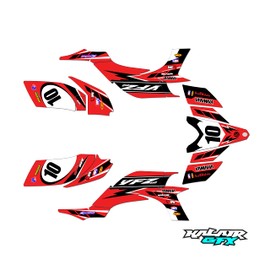Kalair GFX Graphics Kit for Yamaha YFZ 450 (2004-2008) Speed Series Red 16 Mil - ATV UTV Custom Racing Graphics Stickers Decals Kit, no-plastics