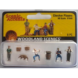Woodland Scenics A1848 Women's Player Board Player Figures Barrel Dog Track H0 HO 1:87 WA1848 Checker Players