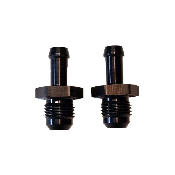proflo 6AN MALE to 3/8 BARB FITTING BLACK Set of