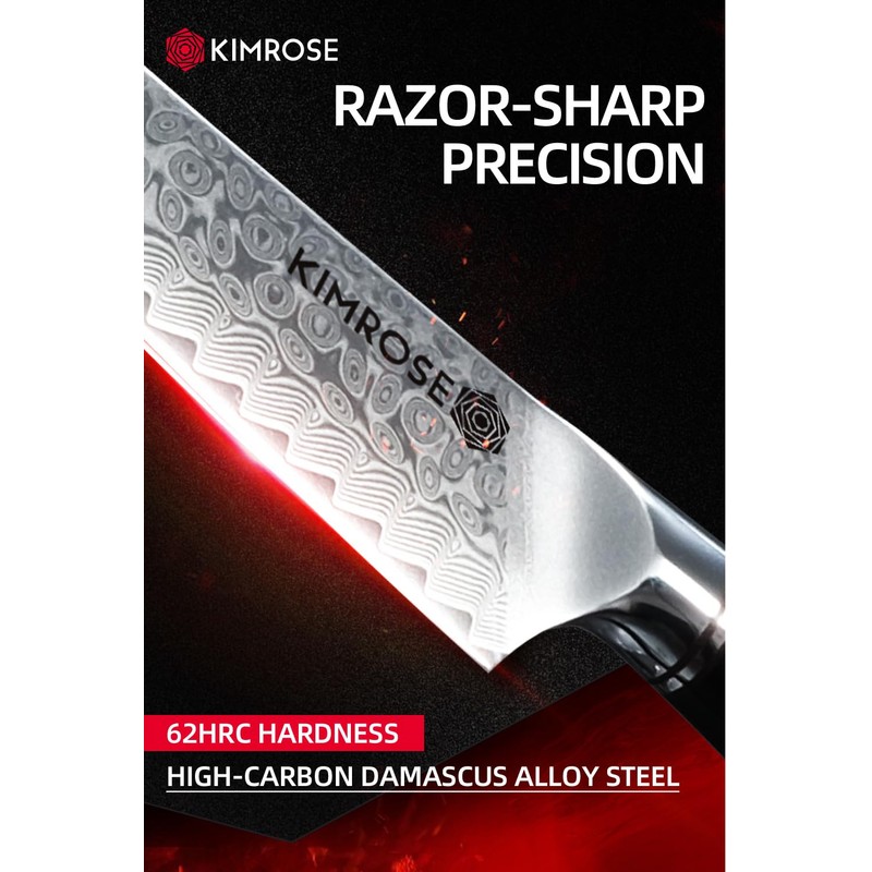 KIMROSE Damascus Utility Knife - 5 inch - 67 Layers