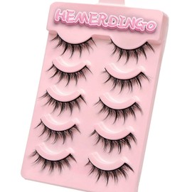 Wispy Spiky Manga Lashes,15mm 3D Anime Cosplay False Eyelashes for Natural Look Reusable 5 Pairs,Perfect for Japanese Anime Fans,Get Stunning Eyes.