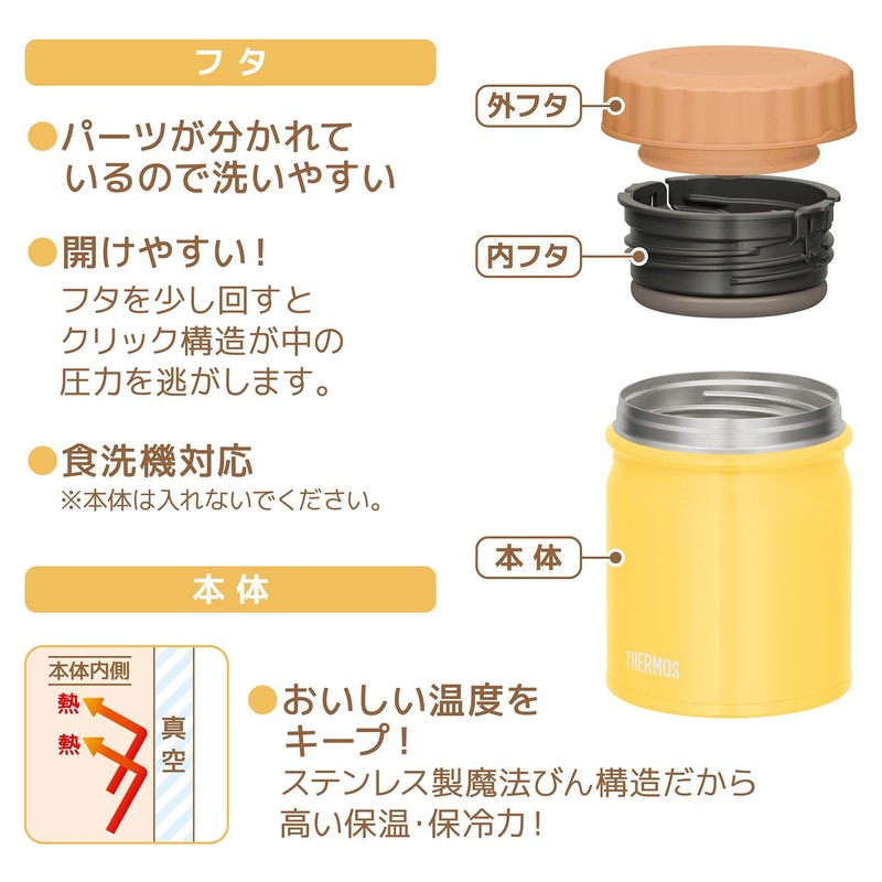 Thermos Vacuum Insulated Soup Jar 300ml Yellow JBT-301 Y