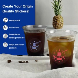 11x17 Printable Vinyl Sticker Paper Waterproof, Removable Self Adhesive Vinyl Sticker Sheets for Inkjet and Laser printer, 30 Pack, Tabloid Size, Milky Transparency