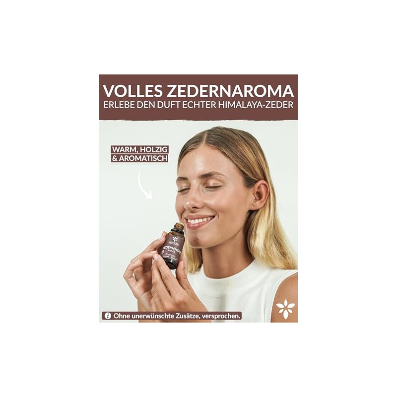 Heldengrün© BIO Zedernholzöl [100% NATURREIN] - Zedernöl Bio aus nachhaltigem