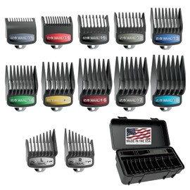 Wahl Clipper Elite Guide Guard Set 3291-300 | Negro, 12 protectores, organizador incluido