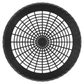MIDELONG Reusable Plastic Paper Plate Holders, 9 Inch Round Paper Plate Holders Woven Paper Plate Holder Black Plastic Heavy Duty Supports for Party BBQ Picnic Supplies, Pack of 4