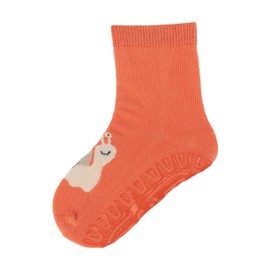Sterntaler Fli Fli Sun Snail - Girls' Tile Speedster with Motif - Thin Stopper Socks Baby - Skin-friendly Summer Socks - Baby and Children's Stockings with Non-Slip Sole, bright orange