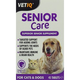 VETIQ Senior Care Supplement For Cats & Dogs, Health Support For Senior Pet's Joints & Maintains Immune & Brain Health, 45 Tablets
