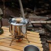 Camping Pot 304 Stainless Steel Portable Camping Kettle with Foldable