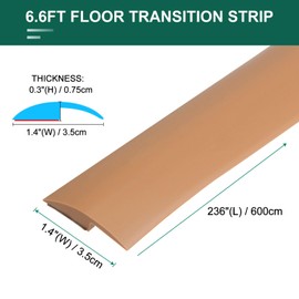 uxcell Floor Edging Trim Strip Self Adhesive, Carpet to Tile Transition Strip Edging Trim Strip Suitable for Laminate Doorway Edge Height Less Than 5mm/0.2", Brown 19.67ft