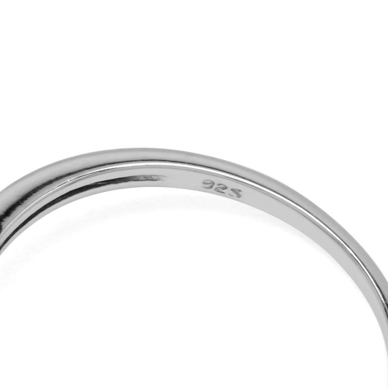 Silvershake Emerald Green Created-Emerald 925 Sterling Silver Ring Size 6.5