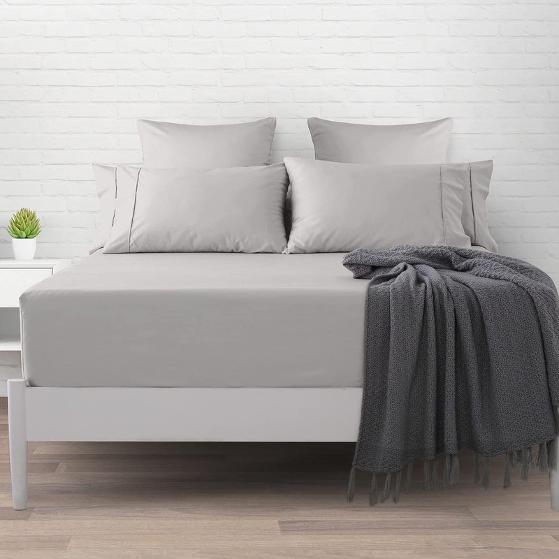 Imperial Rooms Double Fitted Sheet Grey - Extra Deep 16"/40CM