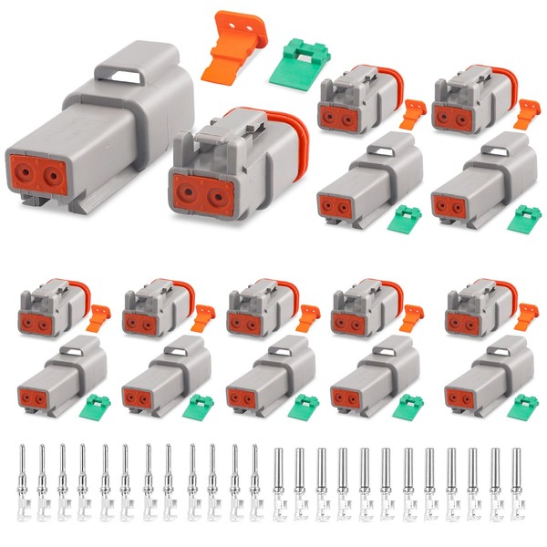 DT Plug Set 2-pin, 8 sets of cable connectors, waterproof