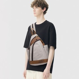 KL928 Men's Shoulder Bag, Body Bag, Crossbody Bag, 3-Way One Shoulder Bag, Casual, School, Work, Business Trip, Travel, Outdoor, Bicycle (6886), gray (light gray)