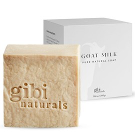 gibi Goat Milk Soap Bar - 7.06 Oz Moisturizing Goat Milk Soap - Nourishes & Hydrates Skin - Gentle on Face and Body - Pure Base Soap