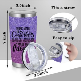 WFSJRED XgiftCreat Funny Coworker Gifts for Women Coworker Tumbler 20 Oz Vacuum Insulated Tumbler Job Made Us Coworker Tumblers Work Bestfriend Ideas Coworker Tumbler Cup (Coworker Tumbler)