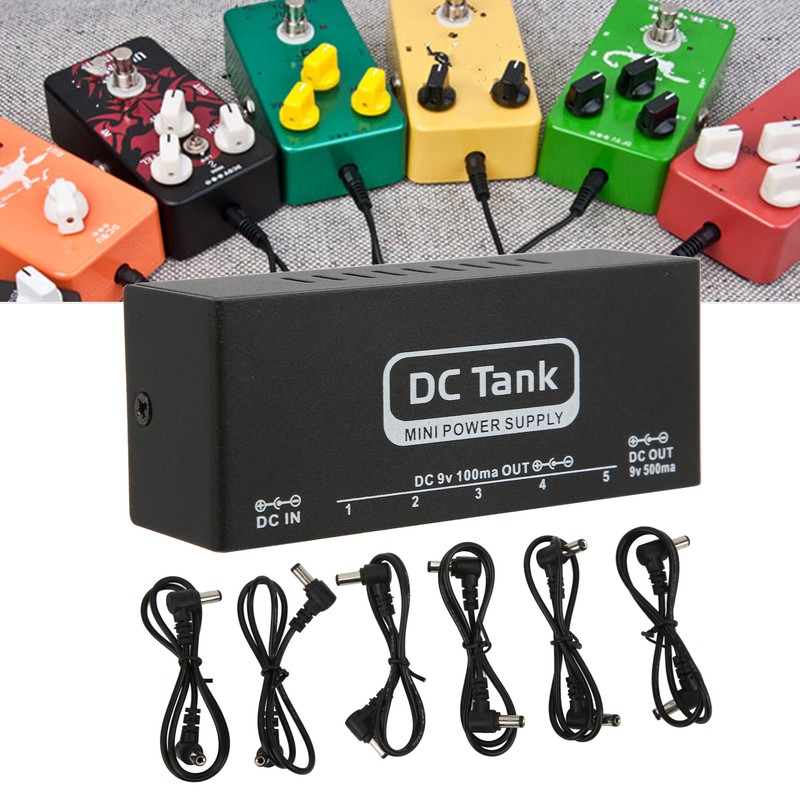 Pedal Power Supply 6 Isolated Outputs Metal Black Electric Equipment
